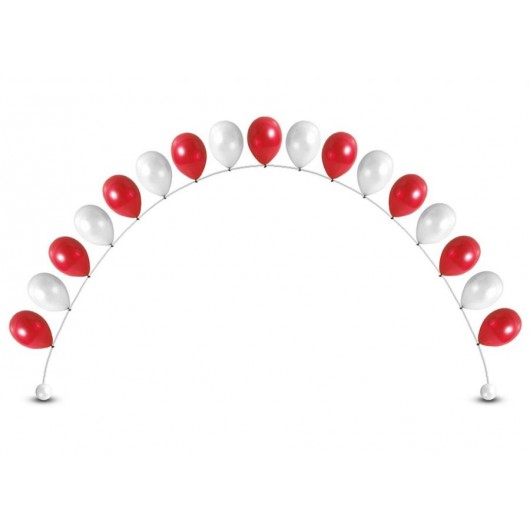 Купить Арка из гелиевых шаров, (красные белые) Цена за 1 метр - магазин воздушных шариков