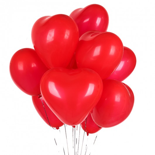 Купить Облако шаров сердца красные - магазин воздушных шариков