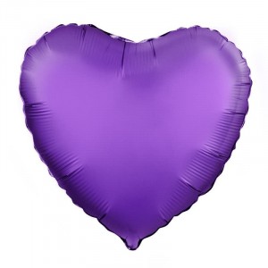 Шар Сердце, Фиолетовый, Сатин