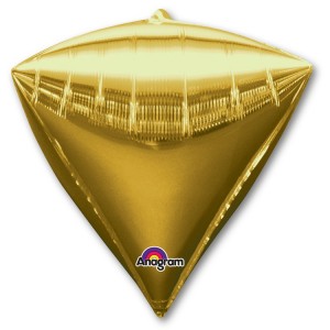 Шар 3D Алмаз золотой 44 см