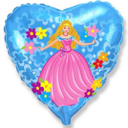 Купить Шар фольгированный Сердце, Принцесса - магазин воздушных шариков