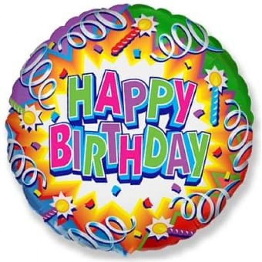 Купить Шар Круг С Днем Рождения свеча - магазин воздушных шариков