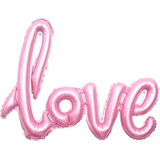 Купить Шар Фигура Надпись "Love" Розовый - магазин воздушных шариков