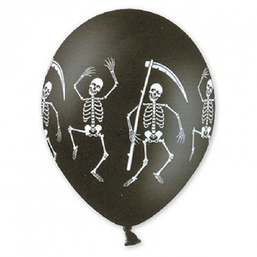 Купить Воздушный шар Скелет черный - магазин воздушных шариков