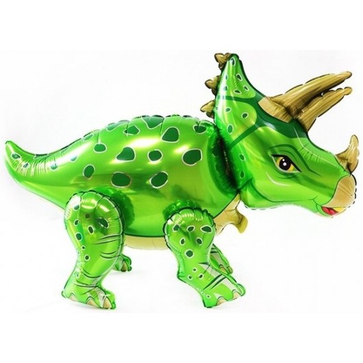 Купить Шар Ходячая Фигура, Динозавр Трицератопс, Зеленый - магазин воздушных шариков
