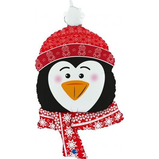 Купить Шар Фигура, Новогодний пингвин 86 см - магазин воздушных шариков