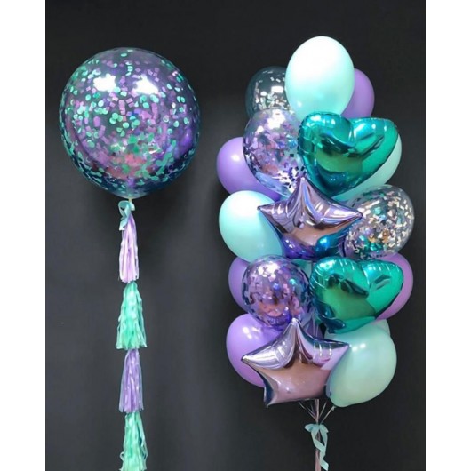 Купить Набор с большим шаром и фонтаном - магазин воздушных шариков