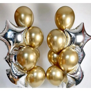Набор из воздушных шаров (золото серебро)