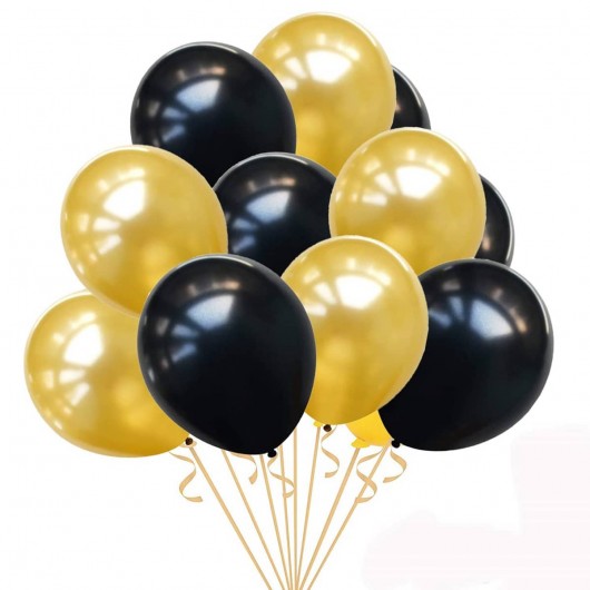Купить Облако шаров (чёрное, золото) - магазин воздушных шариков