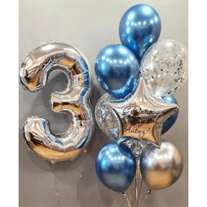Набор шаров с цифрой на день рождения 