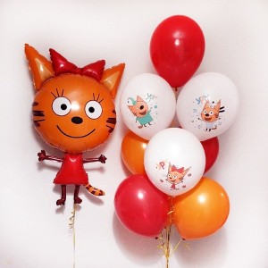 Фонтан воздушных шаров Три кота (карамелька)