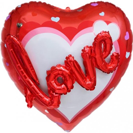 Купить Шар Сердце 3D Love Красный - магазин воздушных шариков