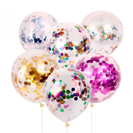 Купить Воздушные шары с конфетти ассорти - магазин воздушных шариков