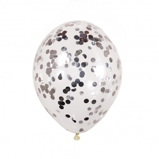 Купить Шар с круглым серебристым конфетти - магазин воздушных шариков
