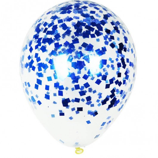 Купить Шар с синим конфетти - магазин воздушных шариков