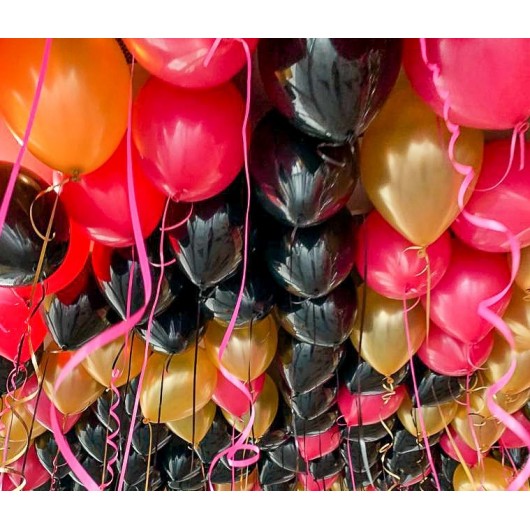 Купить Яркие шары под потолок ассорти - магазин воздушных шариков
